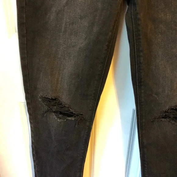 American Eagle Y2k Comfort Stretch Waistband Black Jeans Women 0 Short Pockets - Picture 6 of 8